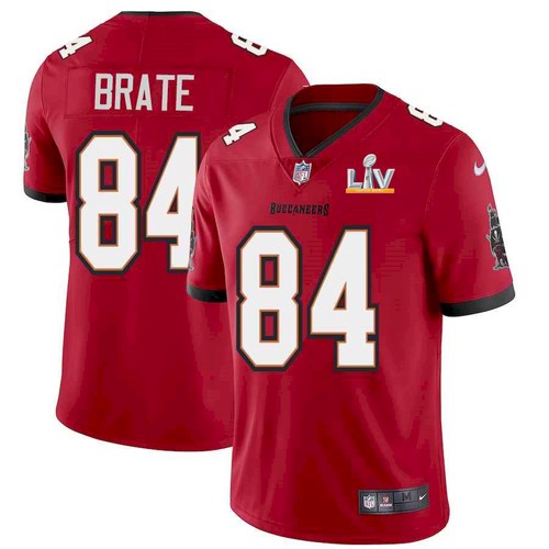 Men's Red Tampa Bay Buccaneers #84 Cameron Brate 2021 Super Bowl LV Limited Stitched Jersey